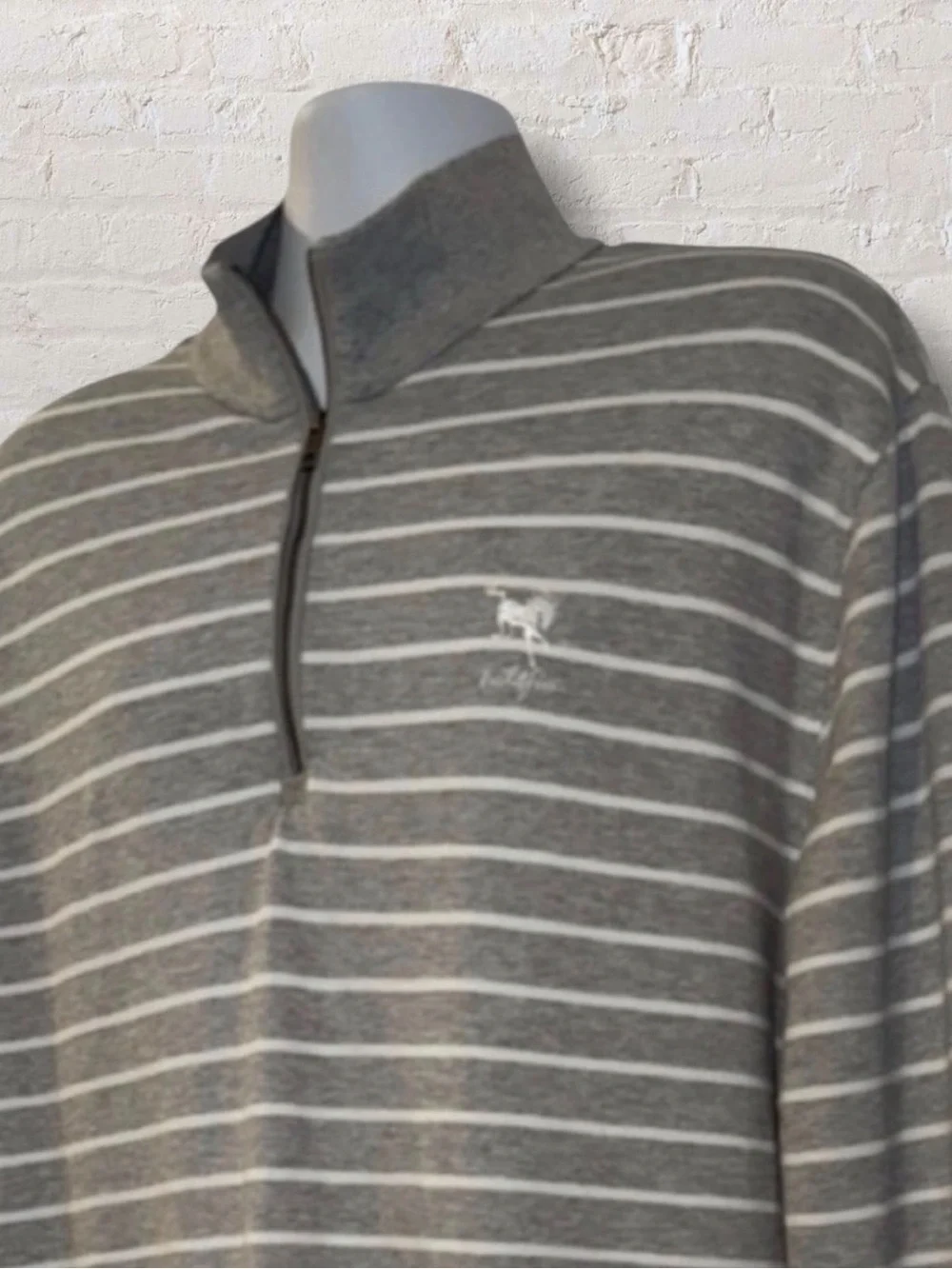 Polo Golf Ralph Lauren XL Gray Striped Wildfire Quarter Zip Water-Repellent